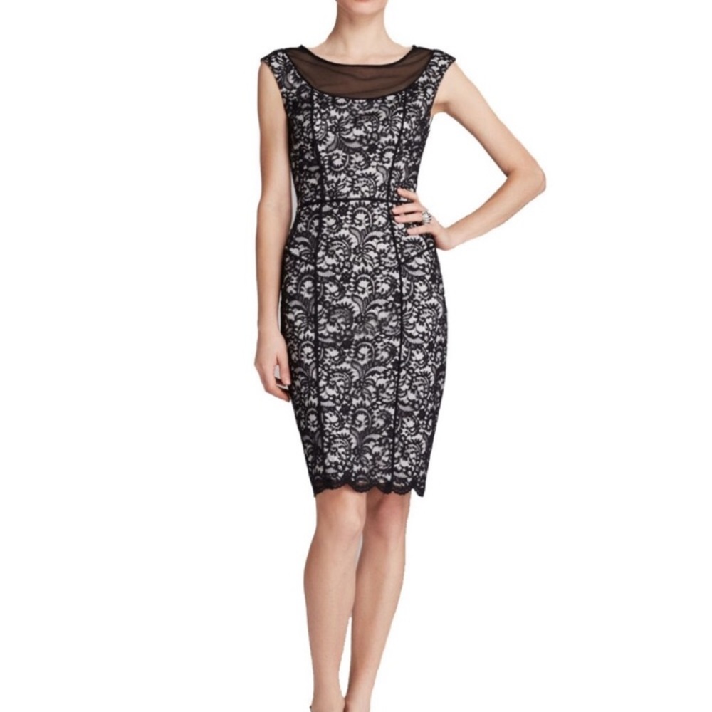 Vera Wang lace cocktail dress 4 NWT black